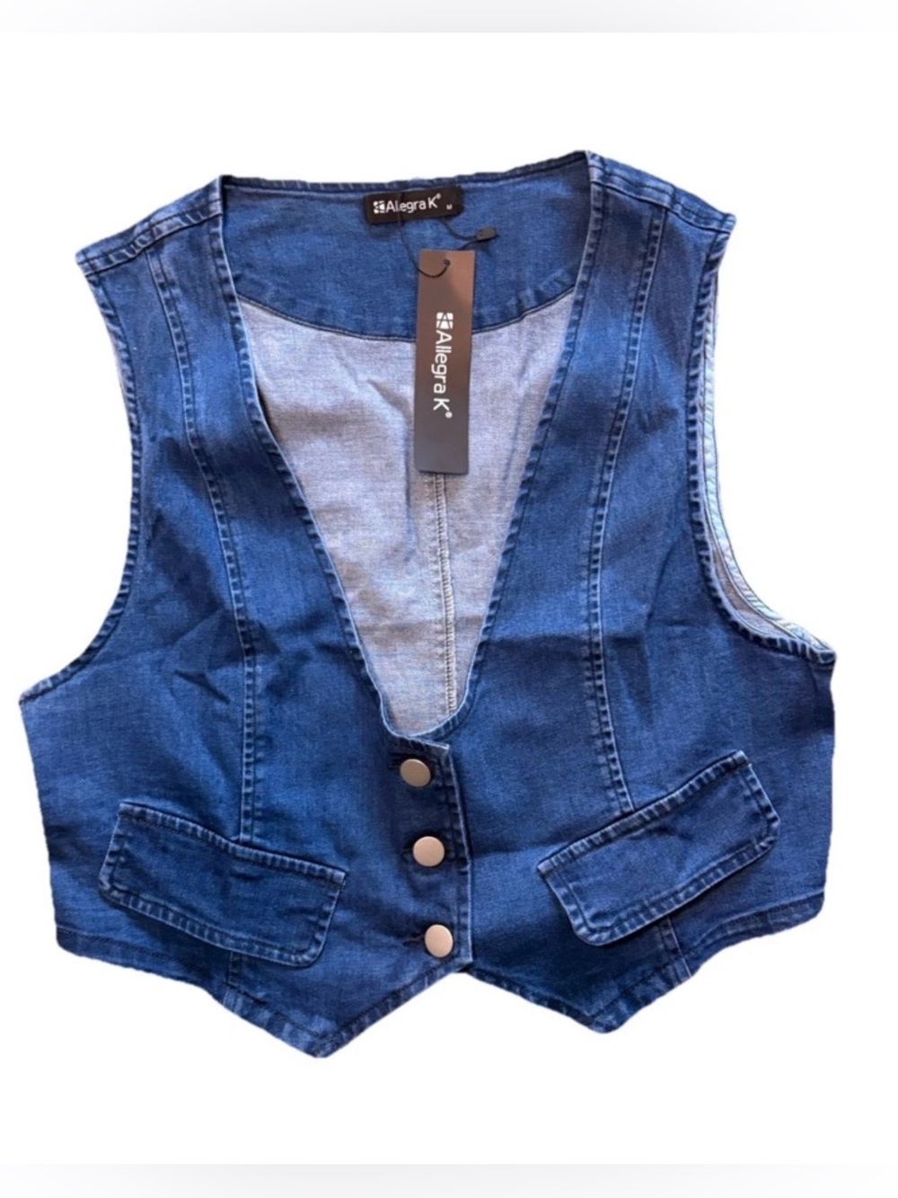 Allegra K Women’s Denim Vest Size Medium New